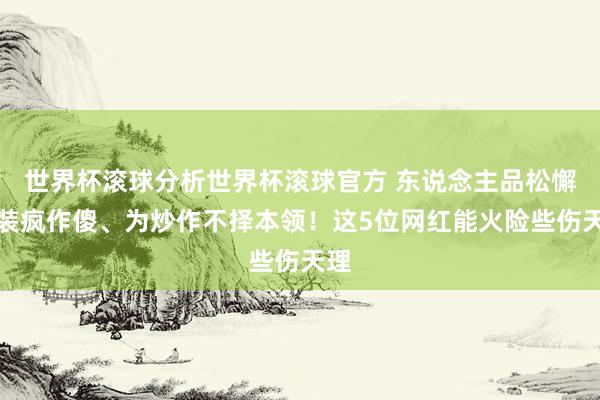 世界杯滚球分析世界杯滚球官方 东说念主品松懈、装疯作傻、为炒作不择本领！这5位网红能火险些伤天理