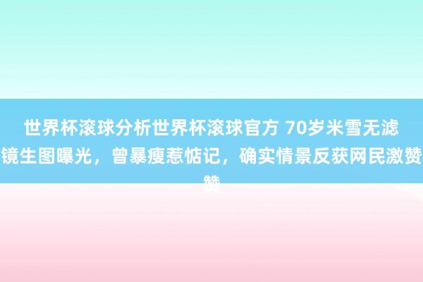 世界杯滚球分析世界杯滚球官方 70岁米雪无滤镜生图曝光，曾暴瘦惹惦记，确实情景反获网民激赞