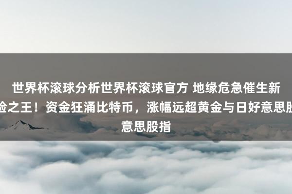 世界杯滚球分析世界杯滚球官方 地缘危急催生新避险之王！资金狂涌比特币，涨幅远超黄金与日好意思股指