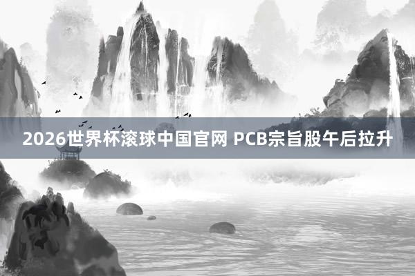 2026世界杯滚球中国官网 PCB宗旨股午后拉升