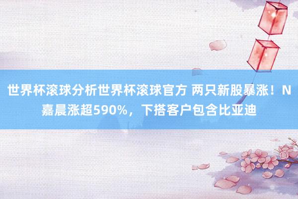 世界杯滚球分析世界杯滚球官方 两只新股暴涨！N嘉晨涨超590%，下搭客户包含比亚迪