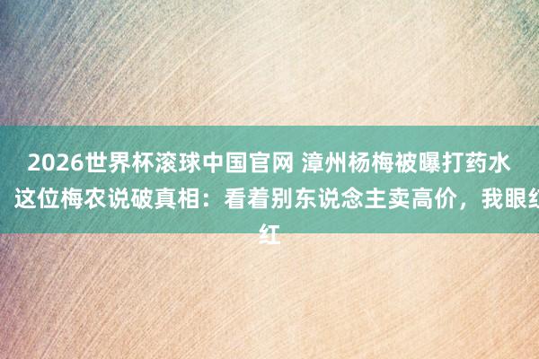 2026世界杯滚球中国官网 漳州杨梅被曝打药水，这位梅农说破真相：看着别东说念主卖高价，我眼红