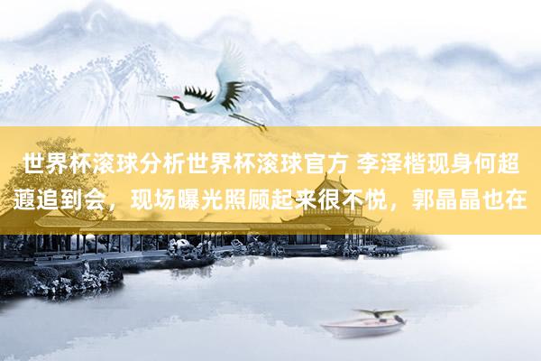 世界杯滚球分析世界杯滚球官方 李泽楷现身何超蕸追到会，现场曝光照顾起来很不悦，郭晶晶也在