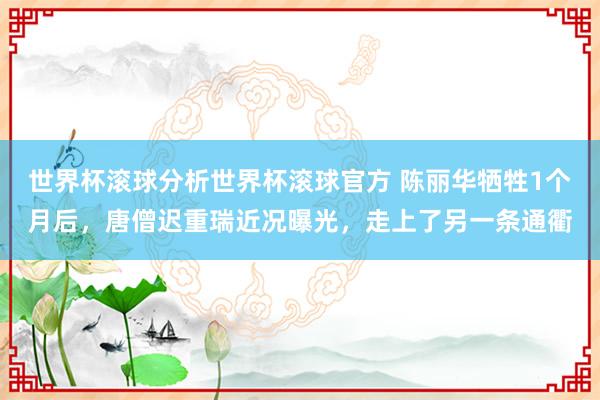 世界杯滚球分析世界杯滚球官方 陈丽华牺牲1个月后，唐僧迟重瑞近况曝光，走上了另一条通衢