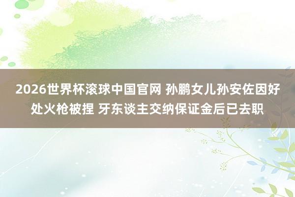 2026世界杯滚球中国官网 孙鹏女儿孙安佐因好处火枪被捏 牙东谈主交纳保证金后已去职