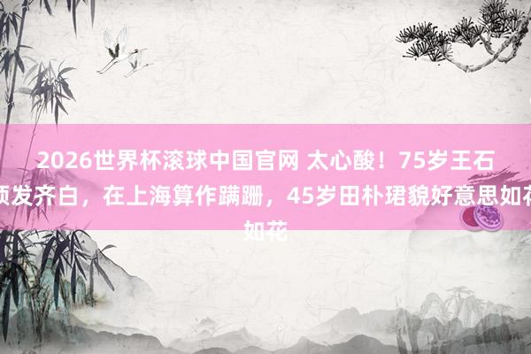 2026世界杯滚球中国官网 太心酸！75岁王石须发齐白，在上海算作蹒跚，45岁田朴珺貌好意思如花