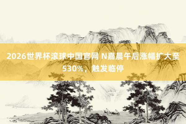 2026世界杯滚球中国官网 N嘉晨午后涨幅扩大至530%，触发临停