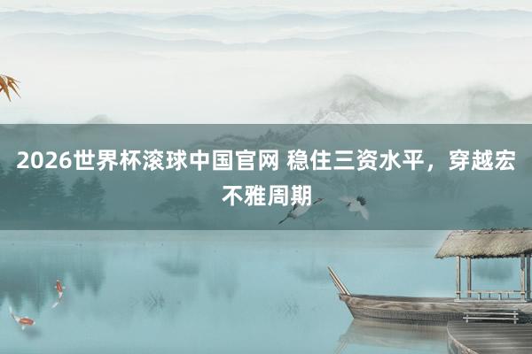 2026世界杯滚球中国官网 稳住三资水平，穿越宏不雅周期