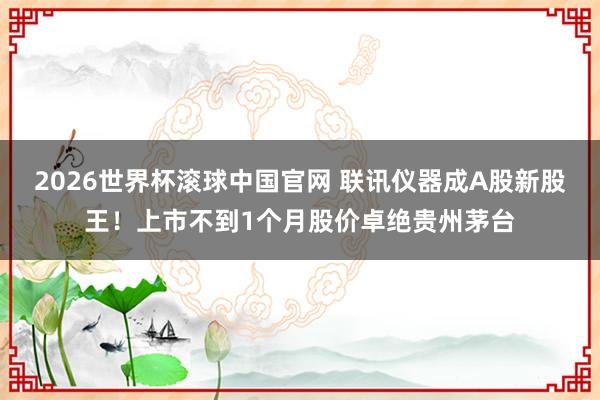 2026世界杯滚球中国官网 联讯仪器成A股新股王！上市不到1个月股价卓绝贵州茅台