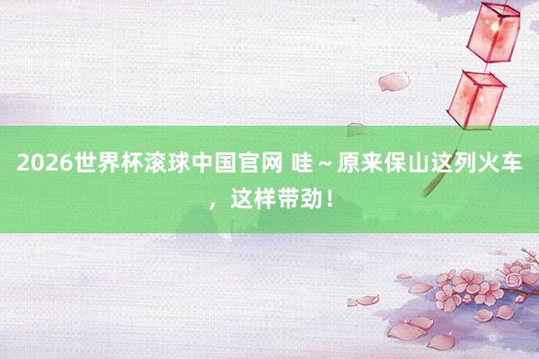 2026世界杯滚球中国官网 哇～原来保山这列火车，这样带劲！