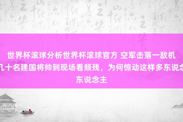 世界杯滚球分析世界杯滚球官方 空军击落一敌机，几十名建国将帅到现场看颓残，为何惊动这样多东说念主