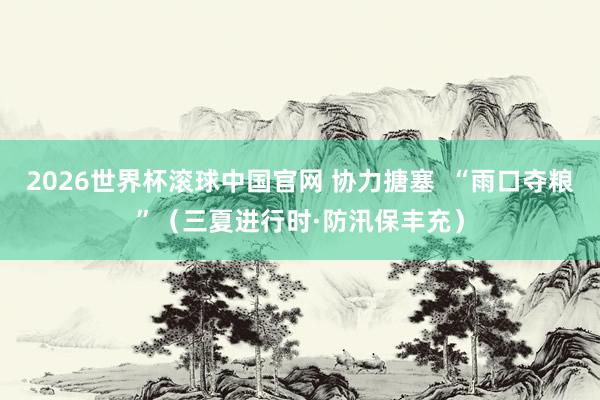 2026世界杯滚球中国官网 协力搪塞  “雨口夺粮”（三夏进行时·防汛保丰充）