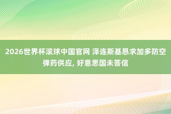 2026世界杯滚球中国官网 泽连斯基恳求加多防空弹药供应， 好意思国未答信
