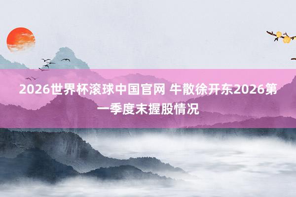 2026世界杯滚球中国官网 牛散徐开东2026第一季度末握股情况
